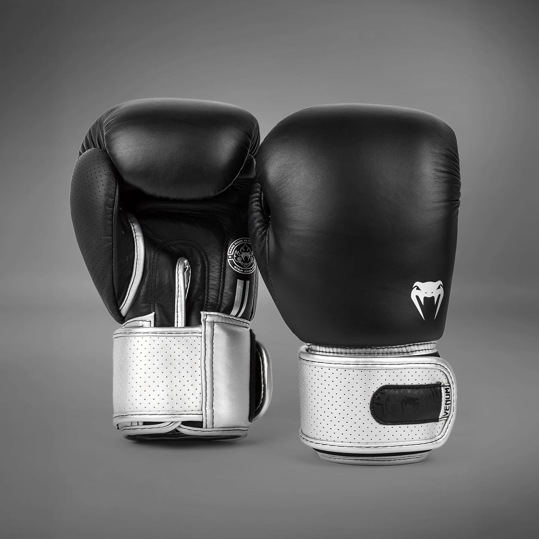 Venum Power 2.0 Boxing Gloves - Black/Silver - Image 3