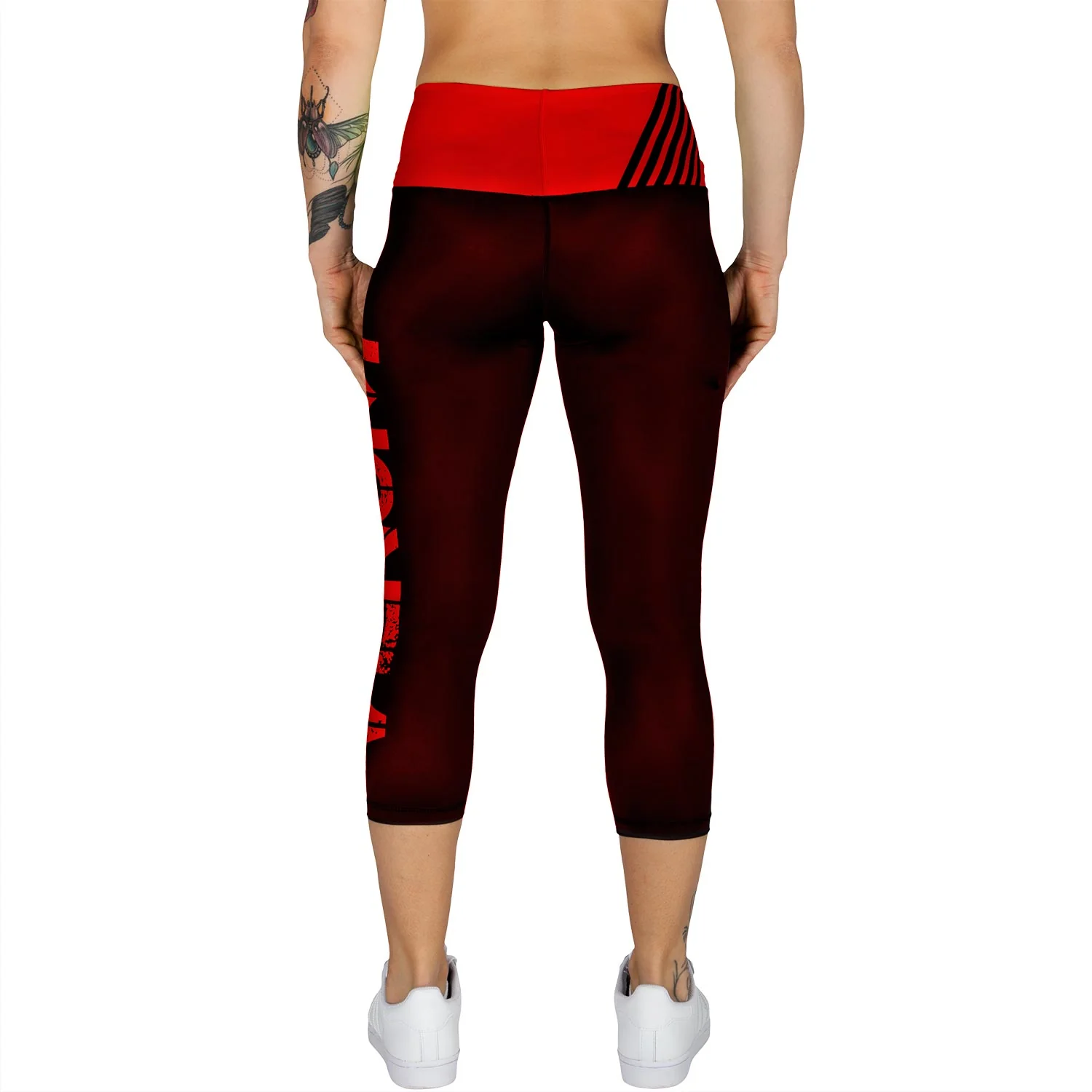 Venum Power Cropped Leggings - Black/Red - Image 4
