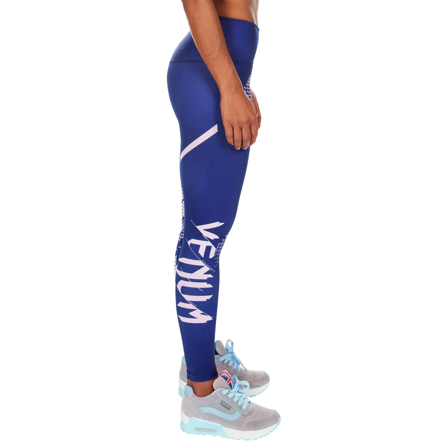Venum Rapid Leggings - Navy Blue/Coral - Image 3