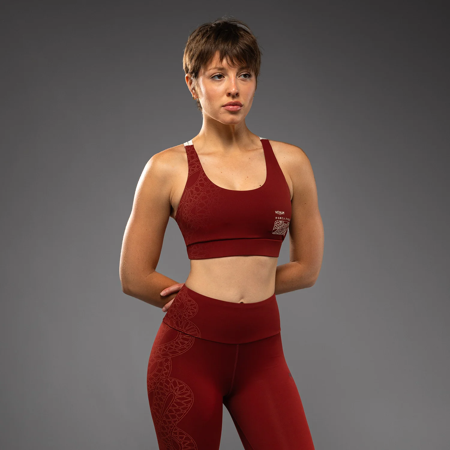 Venum Serpenti Women’s Sports Bra - Burgundy/Ivory