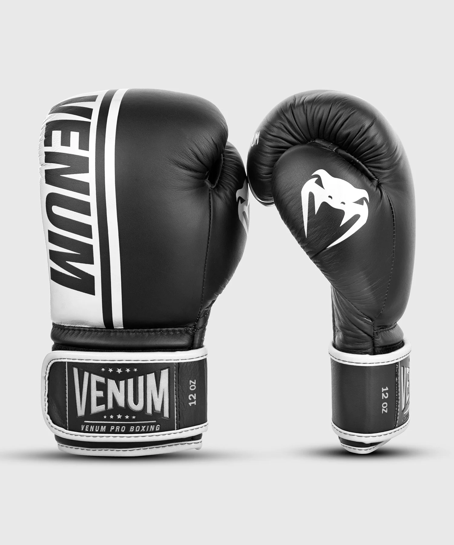 Venum Shield Pro Boxing Gloves Velcro - Black/White - Image 2
