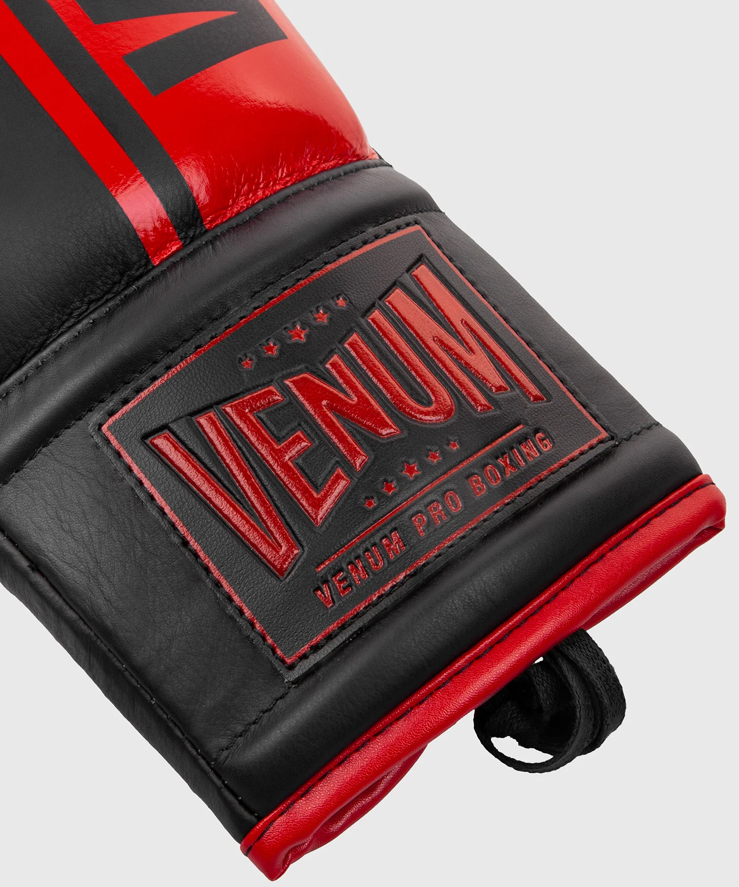 Venum Shield Pro Boxing Gloves - With Laces - Black/Red - Image 4