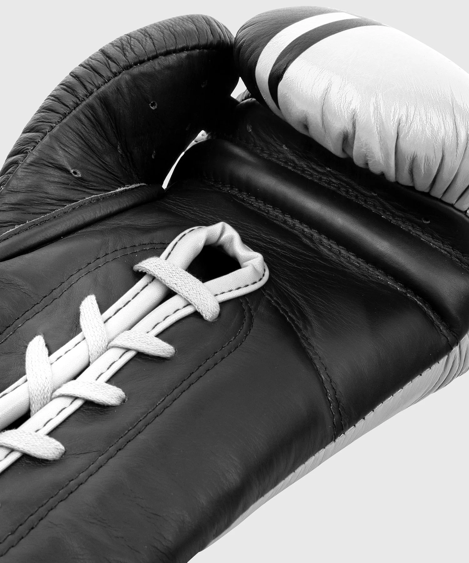 Venum Shield Pro Boxing Gloves - With Laces - Black/White - Image 11