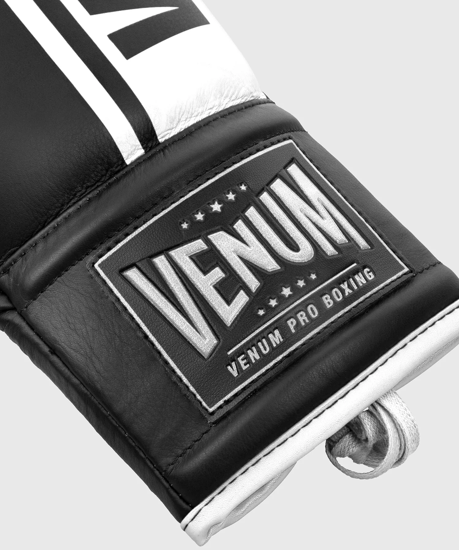 Venum Shield Pro Boxing Gloves - With Laces - Black/White - Image 4