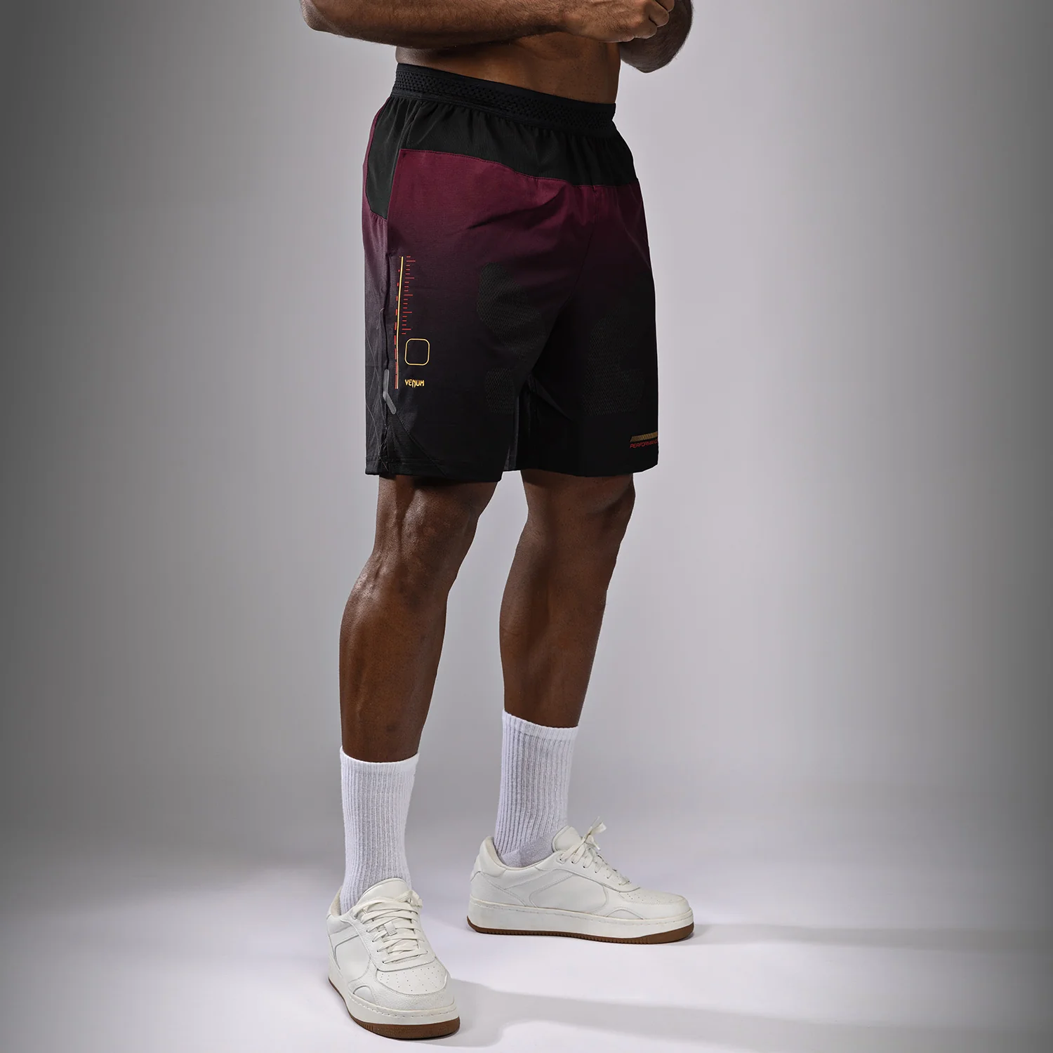 Venum Tactical XT Training Shorts - Black/Burgundy/Gold - Image 5