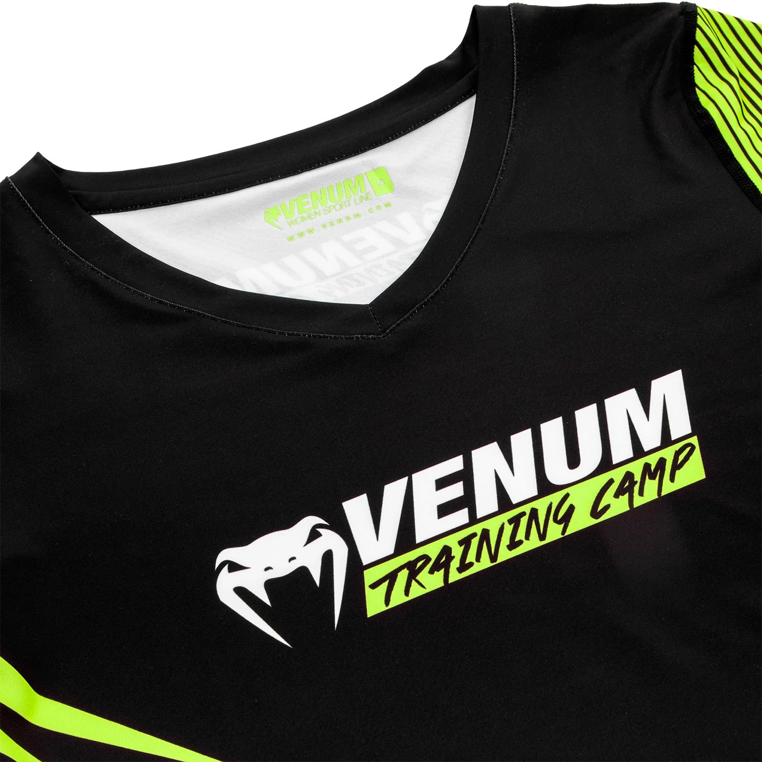 Venum Training Camp 2.0 Women T-shirt - Black/Neo Yellow - Image 7