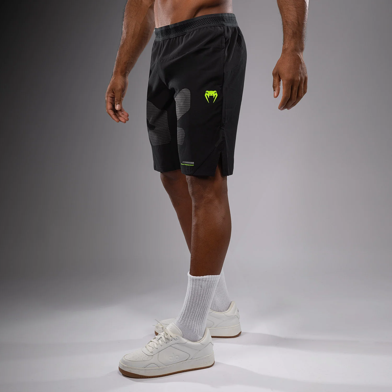 Venum Training Camp 4.0 Training Short - Black/Neon Green - Image 2