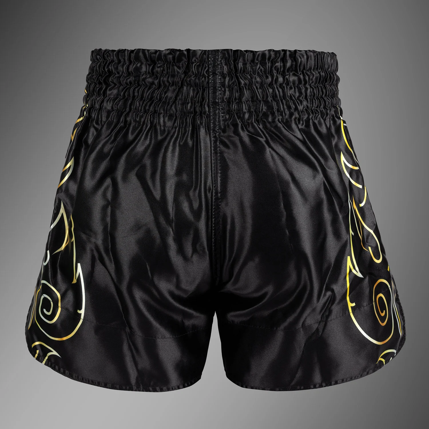 Venum VTC Flames Muay Thai Shorts - Black/Gold - Image 4