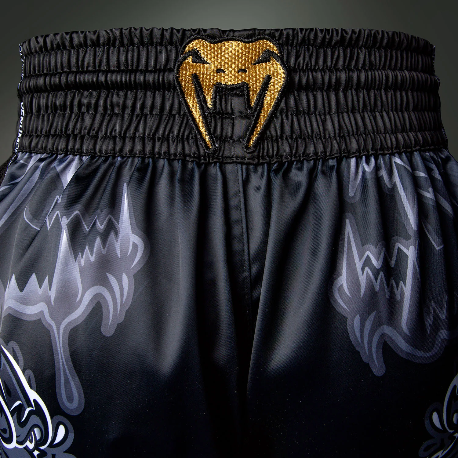 Venum Wolf Atak Muay Thai Shorts - Black/Grey - Image 7