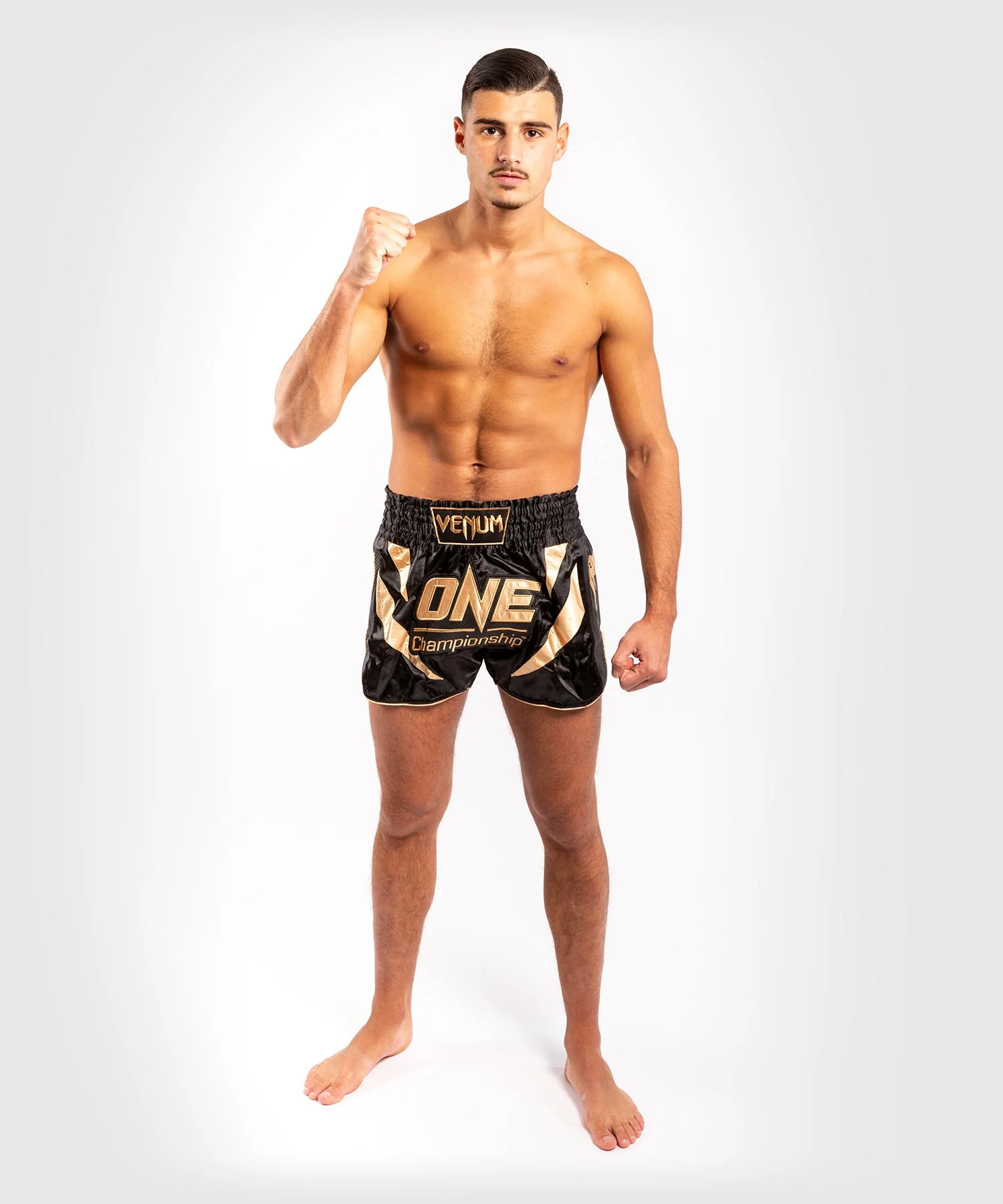 Venum x ONE FC Muay Thai Shorts - Black/Gold - Image 7
