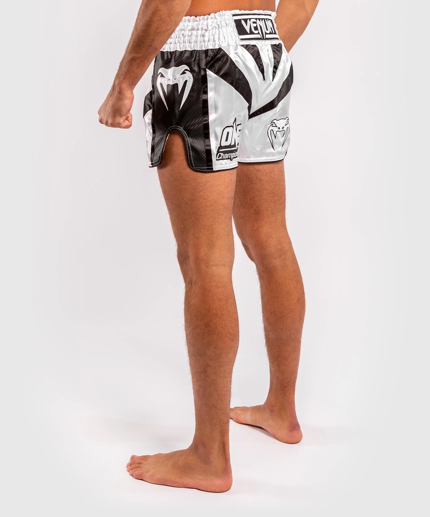 Venum x ONE FC Muay Thai Shorts - White/Black - Image 4