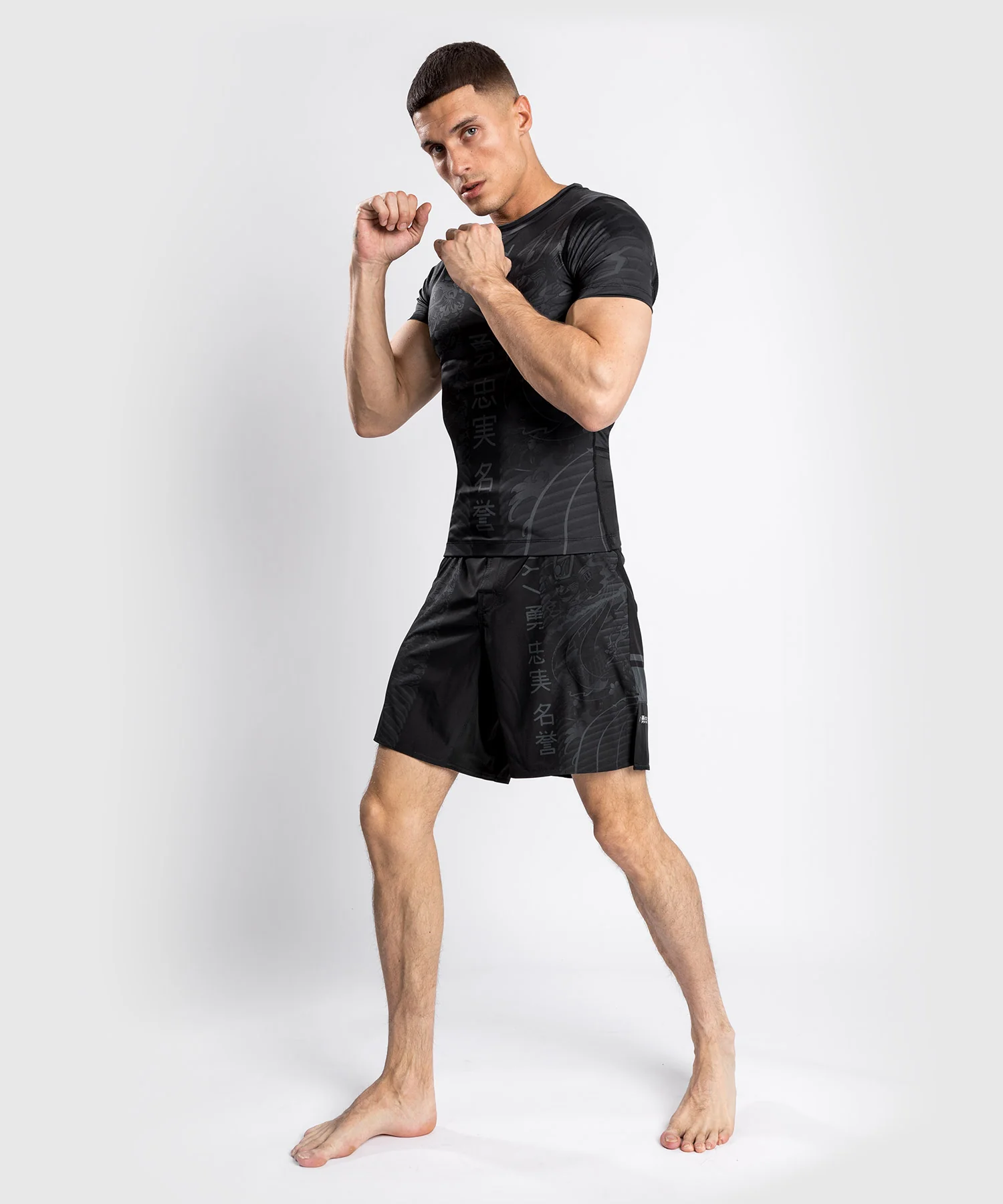 Venum YKZ21 Rashguard - Short Sleeves – Black/Black - Image 8